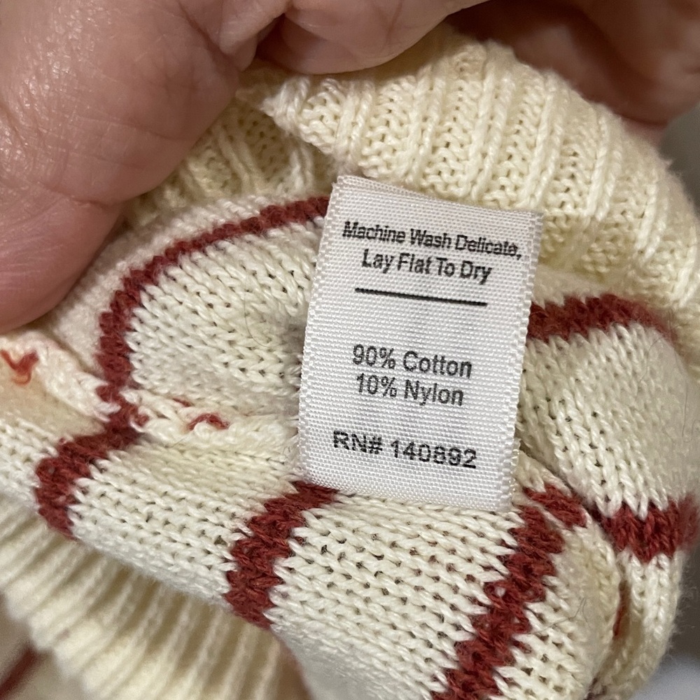 Marine layer Striped Cream and Red Women's Sweater - Picture 4 of 4